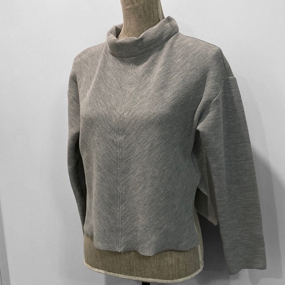ZARA Grey Mock neck Crop Sweater - Picture 5 of 16